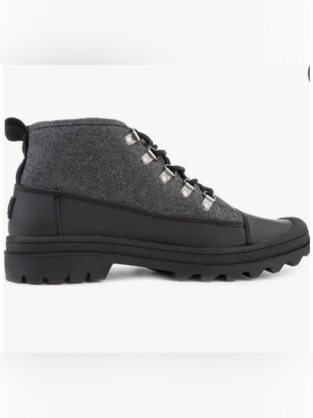 TOM’S MENS CORDOVA CHARCOAL WOOL LEATHER LACE UP HIKING BOOTS SIZE 9 NWT